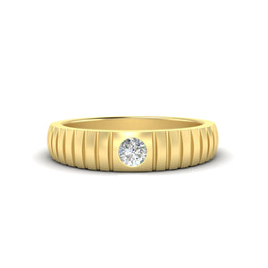 Mens Bezel Set Modern Wedding Ring