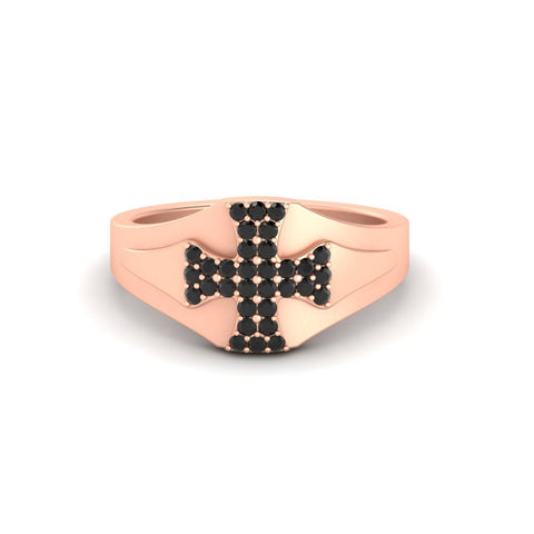 Mens Cross Gemstone Engagement Ring