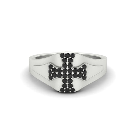 Mens Cross Gemstone Engagement Ring