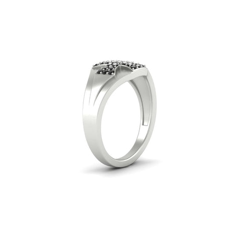Mens Cross Gemstone Engagement Ring