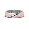 Load image into Gallery viewer, mens-brush-finish-2-tone-black-diamond-wedding-band-in-white-gold-FD10395BGBLACK-NL-WG