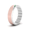 Load image into Gallery viewer, mens-brush-finish-2-tone-emerald-wedding-band-in-white-gold-FD10395BGEMGRANGLE2-NL-WG