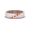 Load image into Gallery viewer, mens-brush-finish-2-tone-orange-sapphire-wedding-band-in-rose-gold-FD10395BGSAOR-NL-RG