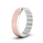 Load image into Gallery viewer, mens-brush-finish-2-tone-orange-sapphire-wedding-band-in-white-gold-FD10395BGSAORANGLE2-NL-WG
