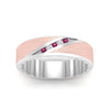 Load image into Gallery viewer, mens-brush-finish-2-tone-pink-sapphire-wedding-band-in-white-gold-FD10395BGSADRPIANGLE5-NL-WG