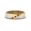 Load image into Gallery viewer, mens-brush-finish-2-tone-ruby-wedding-band-in-yellow-gold-FD10395BGRUDR-NL-YG