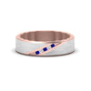 Load image into Gallery viewer, mens-brush-finish-2-tone-sapphire-wedding-band-in-rose-gold-FD10395BGSABL-NL-RG