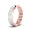 Load image into Gallery viewer, mens-brush-finish-2-tone-sapphire-wedding-band-in-rose-gold-FD10395BGSABLANGLE2-NL-RG