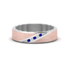 Load image into Gallery viewer, mens-brush-finish-2-tone-sapphire-wedding-band-in-white-gold-FD10395BGSABL-NL-WG