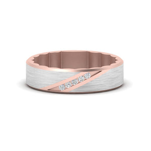 Brush Finish 2 Tone Promise Ring