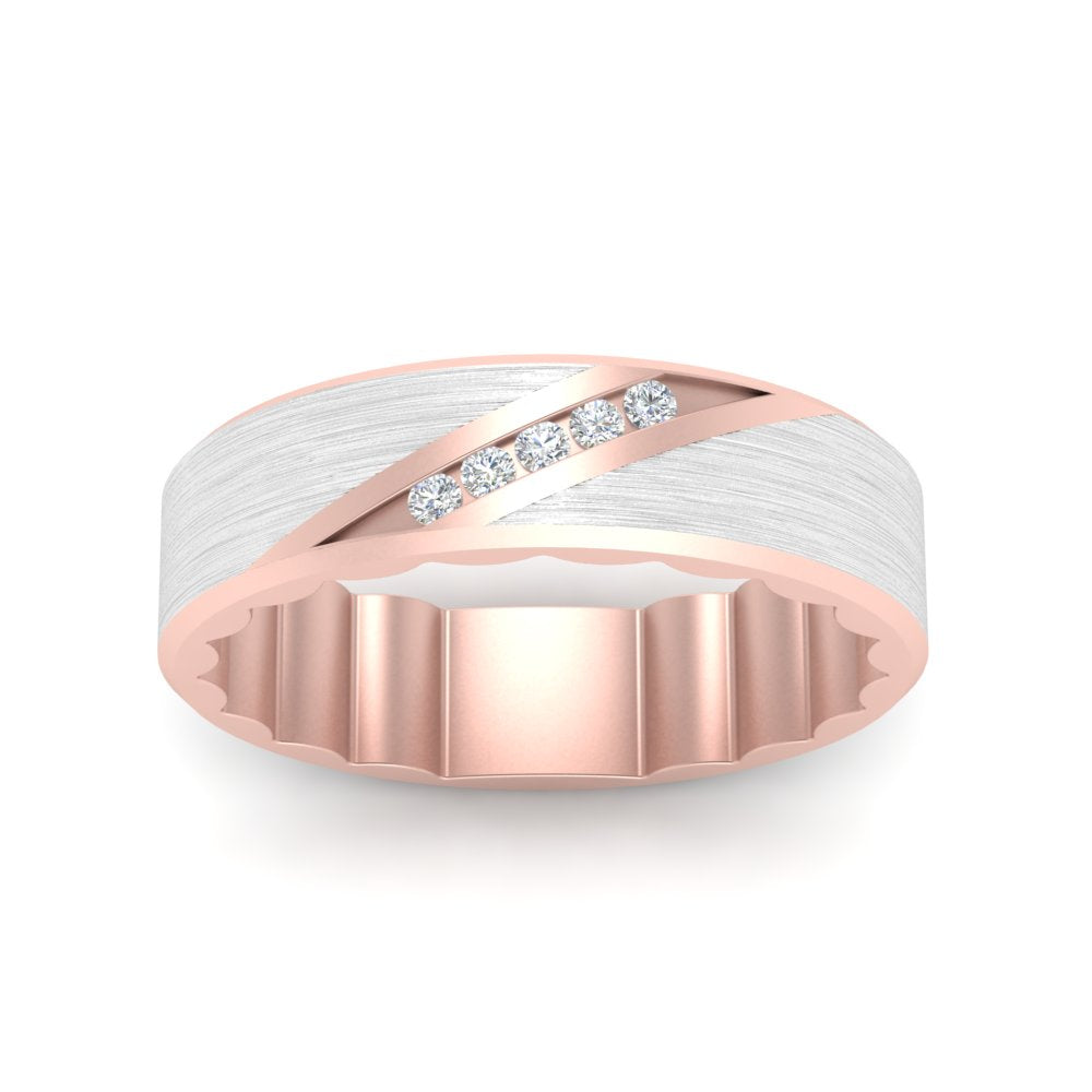 mens-brush-finish-2-tone-wedding-band-in-rose-gold-FD10395BANGLE5-NL-RG