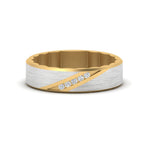 Load image into Gallery viewer, mens-brush-finish-2-tone-wedding-band-in-yellow-gold-FD10395B-NL-YG
