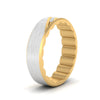 Load image into Gallery viewer, mens-brush-finish-2-tone-wedding-band-in-yellow-gold-FD10395BANGLE2-NL-YG