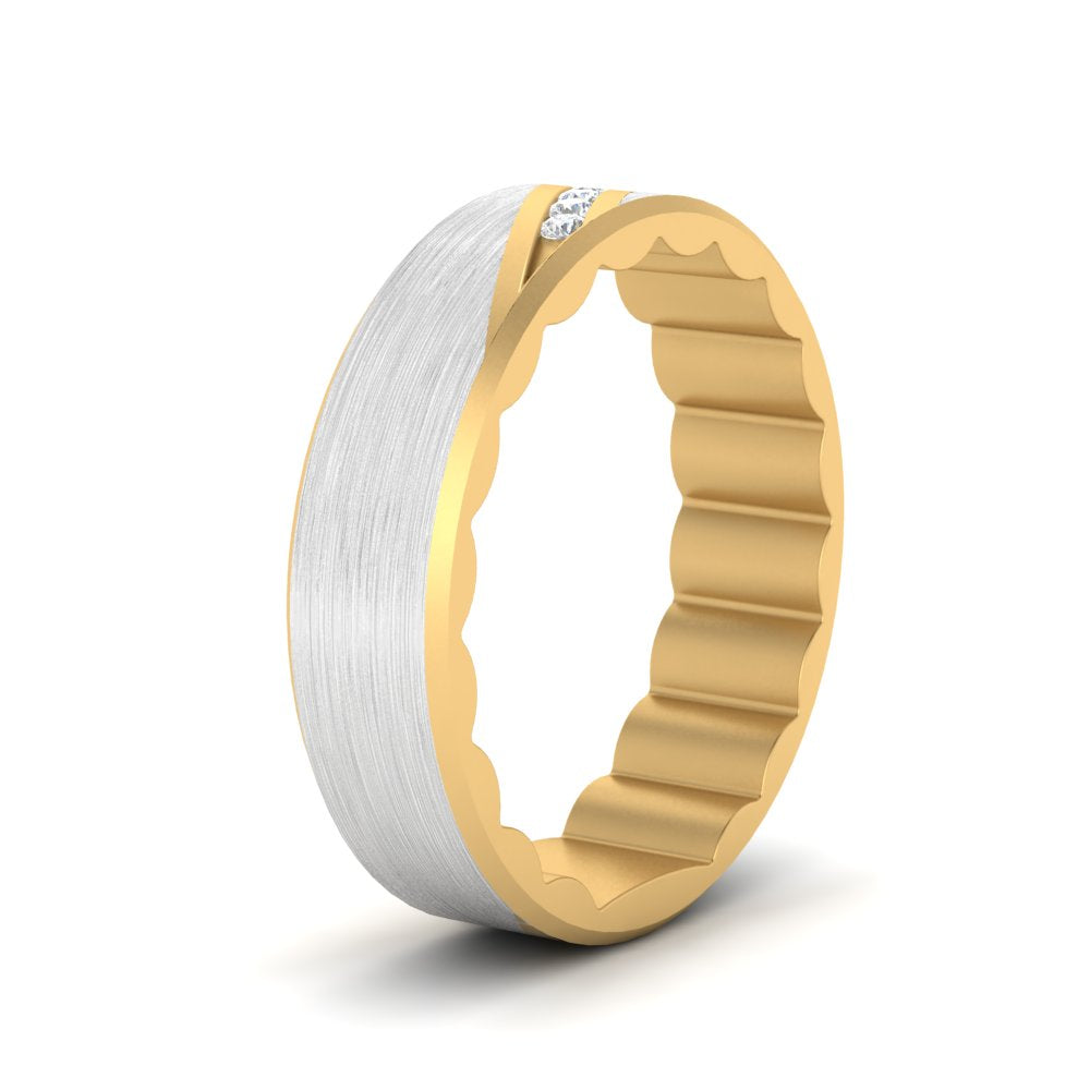 mens-brush-finish-2-tone-wedding-band-in-yellow-gold-FD10395BANGLE2-NL-YG