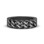 Load image into Gallery viewer, mens-cuban-link-diamond-wedding-band-in-black-gold-FDM10402-NL-BG
