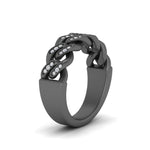 Load image into Gallery viewer, mens-cuban-link-diamond-wedding-band-in-black-gold-FDM10402ANGLE2-NL-BG
