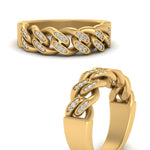 Load image into Gallery viewer, mens-cuban-link-diamond-wedding-band-in-yellow-gold-FDM10402ANGLE3-NL-YG
