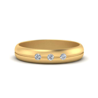 Mens 3 Stone Wedding Ring