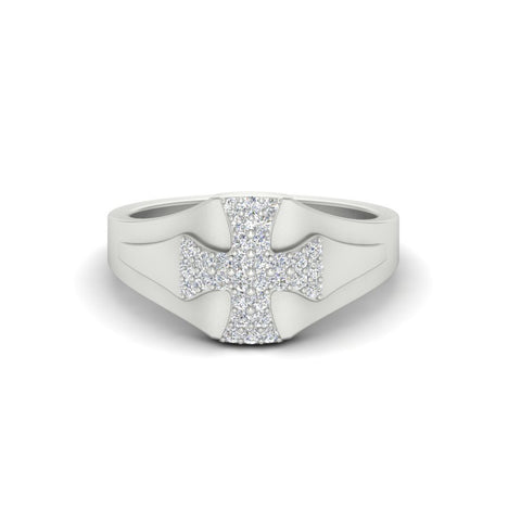 Mens Cross Gemstone Engagement Ring
