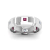 Load image into Gallery viewer, mens-diamond-engagement-rings-with-dark-pink-sapphire-in-14K-white-gold-FDM8012BGSADRPIANGLE5-NL-WG.jpg