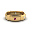 Load image into Gallery viewer, mens-diamond-engagement-rings-with-dark-pink-sapphire-in-14K-yellow-gold-FDM8012BGSADRPI-NL-YG.jpg