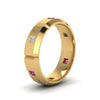 Load image into Gallery viewer, mens-diamond-engagement-rings-with-dark-pink-sapphire-in-14K-yellow-gold-FDM8012BGSADRPIANGLE2-NL-YG.jpg
