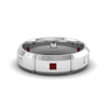Load image into Gallery viewer, mens-diamond-engagement-rings-with-red-ruby-in-14K-white-gold-FDM8012BGRUDR-NL-WG.jpg