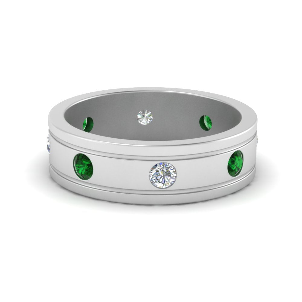 mens-diamond-eternity-ring-band-with-emerald-in-white-gold-fdm124237rogemgr-nl-wg