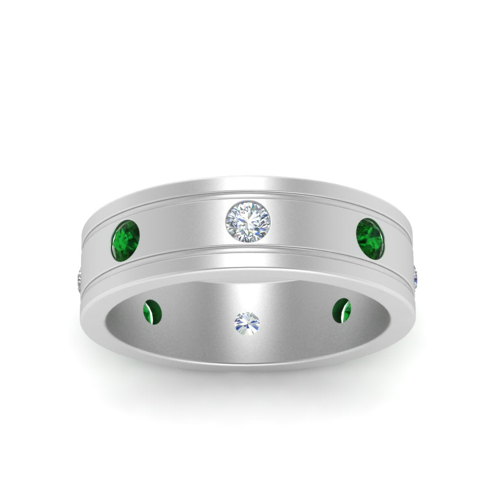 mens-diamond-eternity-ring-band-with-emerald-in-white-gold-fdm124237rogemgr-nl-wg