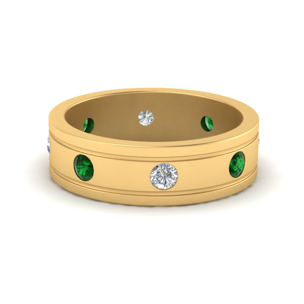 mens-diamond-eternity-ring-band-with-emerald-in-yellow-gold-fdm124237rogemgr-nl-yg