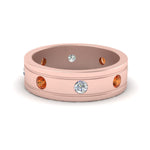 Load image into Gallery viewer, mens-diamond-eternity-ring-band-with-orange-sapphire-in-rose-gold-fdm124237rogsaor-nl-rg
