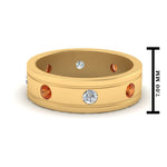 Load image into Gallery viewer, mens-diamond-eternity-ring-band-with-orange-sapphire-in-yellow-gold-fdm124237rogsaor-nl-yg
