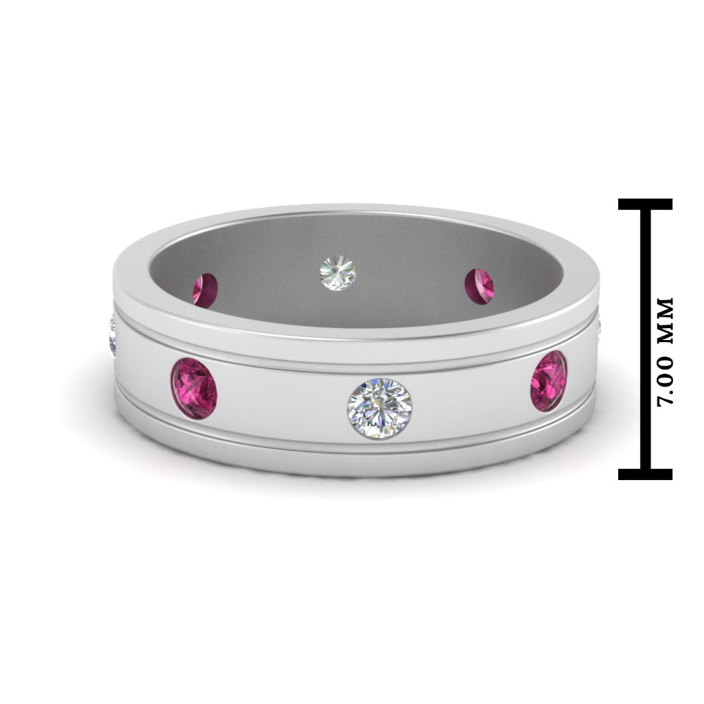 mens-diamond-eternity-ring-band-with-pink-sapphire-in-white-gold-fdm124237rogsadrpi-nl-wg