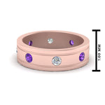 Load image into Gallery viewer, mens-diamond-eternity-ring-band-with-purple-topaz-in-rose-gold-fdm124237rogvito-nl-rg
