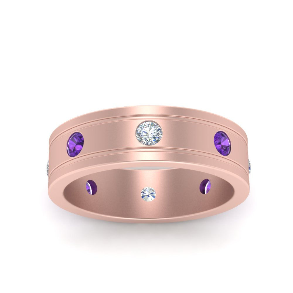 mens-diamond-eternity-ring-band-with-purple-topaz-in-rose-gold-fdm124237rogvito-nl-rg