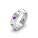 Load image into Gallery viewer, mens-diamond-eternity-ring-band-with-purple-topaz-in-white-gold-fdm124237rogvito-nl-wg
