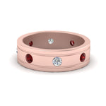 Load image into Gallery viewer, mens-diamond-eternity-ring-band-with-ruby-in-rose-gold-fdm124237rogrudr-nl-rg
