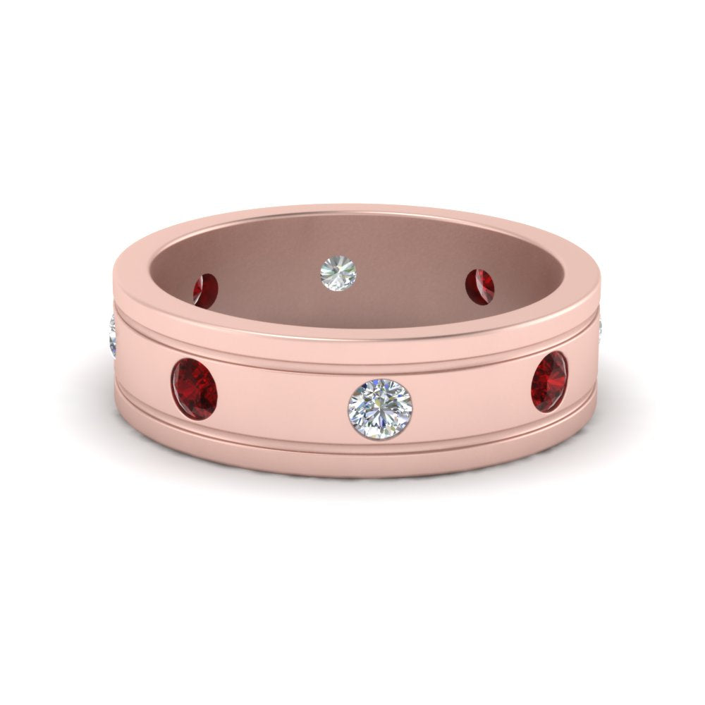 mens-diamond-eternity-ring-band-with-ruby-in-rose-gold-fdm124237rogrudr-nl-rg