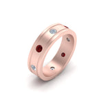 Load image into Gallery viewer, mens-diamond-eternity-ring-band-with-ruby-in-rose-gold-fdm124237rogrudr-nl-rg

