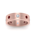 Load image into Gallery viewer, mens-diamond-eternity-ring-band-with-ruby-in-rose-gold-fdm124237rogrudr-nl-rg

