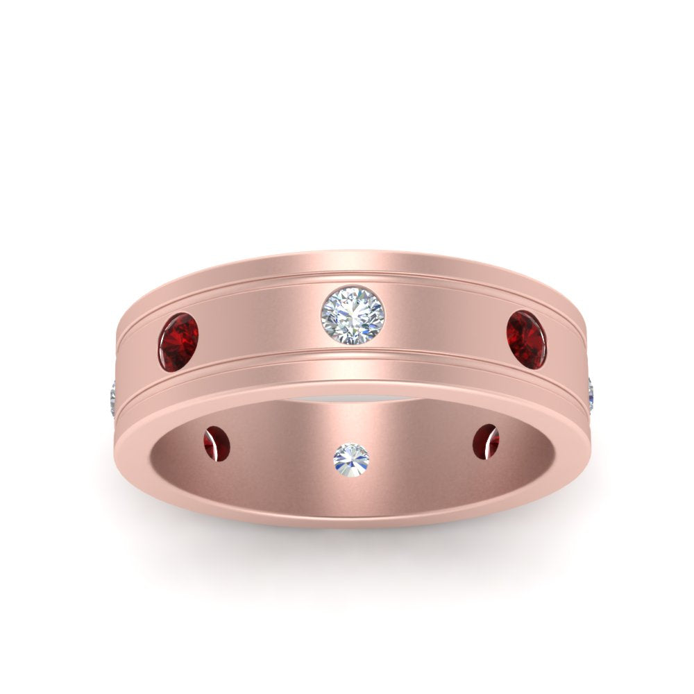 mens-diamond-eternity-ring-band-with-ruby-in-rose-gold-fdm124237rogrudr-nl-rg