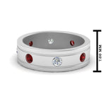 Load image into Gallery viewer, mens-diamond-eternity-ring-band-with-ruby-in-white-gold-fdm124237rogrudr-nl-wg
