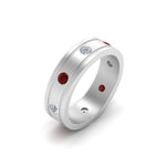 Load image into Gallery viewer, mens-diamond-eternity-ring-band-with-ruby-in-white-gold-fdm124237rogrudr-nl-wg
