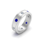 Load image into Gallery viewer, mens-diamond-eternity-ring-band-with-sapphire-in-white-gold-fdm124237rogsabl-nl-wg
