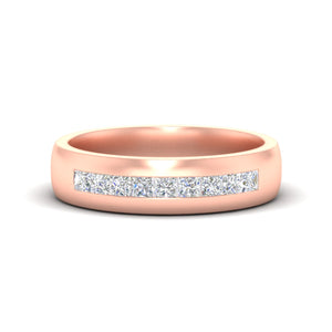 Mens Channel Set Square Wedding Ring