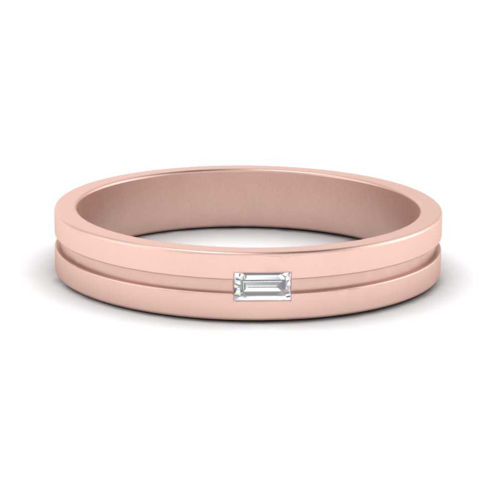 Mens East West Baguette Engagement Ring