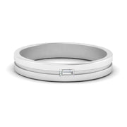 Mens East West Baguette Engagement Ring