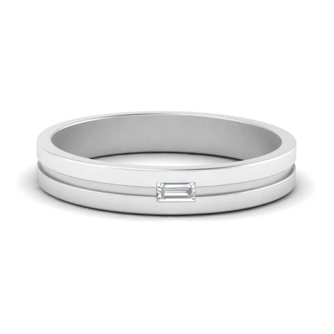 Mens East West Baguette Engagement Ring