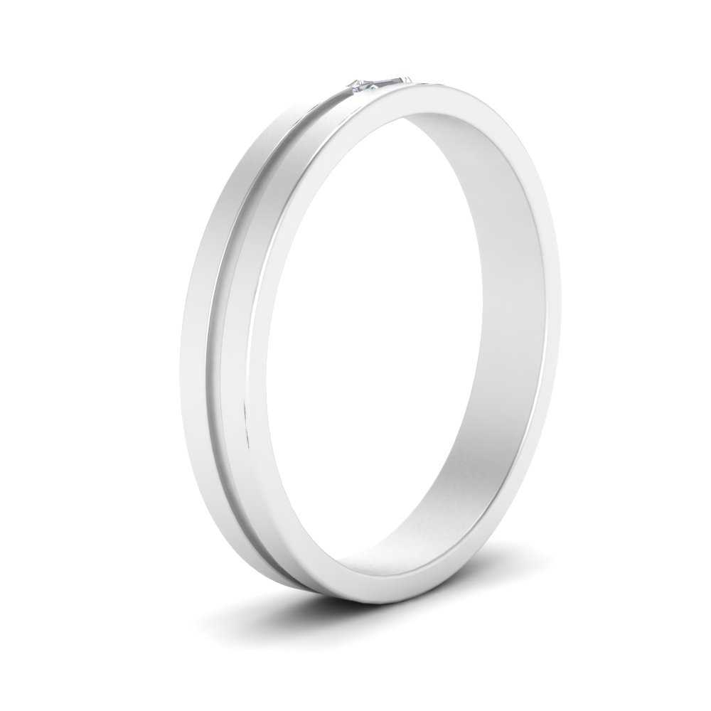 Mens East West Baguette Engagement Ring