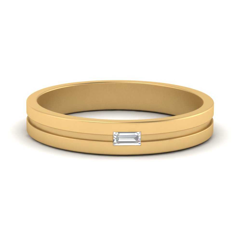 Mens East West Baguette Engagement Ring